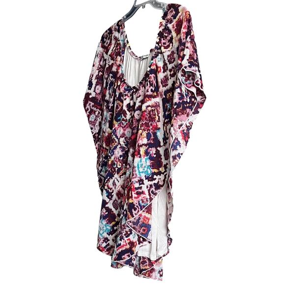 CHA CHA VENTE ASYMMETRICAL OVERLAY BLOUSE WITH TANK, WOMENS, 1X-Multicolors - Picture 4 of 12